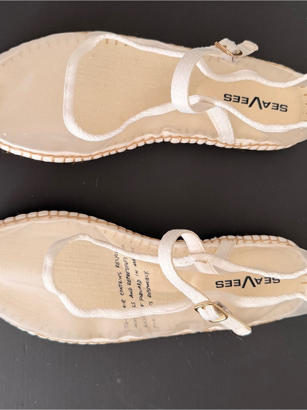 SeaVees white mesh espadrille flat